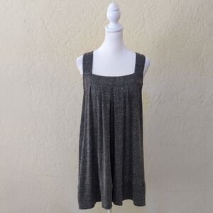 Free People Beach Gray Knit Tank Rope Tie Back Coverup Mini Dress Size Large